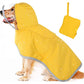 XXXL Yellow Reflective Adjustable Pet Raincoat with Hood - Waterproof Dog Jacket, Adjustable Dog Poncho for Outdoor Protection