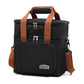 Black Large Capacity Lunch Bag - Dual-Layer Insulated Cooler Bag for Outdoor, Picnic, and Work Use