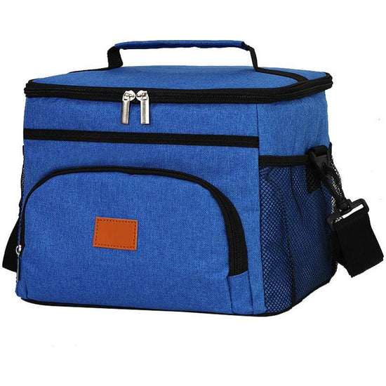 Blue Large Capacity Picnic Bag - Waterproof PEVA Insulated Cooler Bag, Outdoor, Car Use, and Shoulder Crossbody Thermo Bag