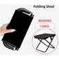 Black Outdoor Folding Stool with Carrying Handle - Portable Camping Seat, Fishing Chair, Collapsible Zipper Stool for Outdoors, Queueing, and More