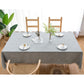 140cm*90cm Grey Striped Cotton Linen Embroidered Tassel Tablecloth - European & American Pastoral Style for Restaurants