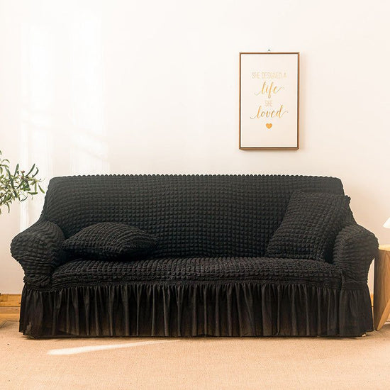 Elastic sofa cover black (190-230cm)