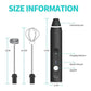 Black 304 Stainless Steel 3-Speed Handheld Electric Milk Frother, Egg Beater, Paint Mixer, and Milk Powder Blender