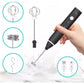 Black 304 Stainless Steel 3-Speed Handheld Electric Milk Frother, Egg Beater, Paint Mixer, and Milk Powder Blender