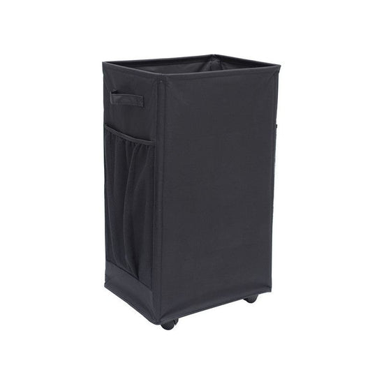 Black Foldable Yoga Storage Basket, Oxford Fabric Laundry Hamper, Multi-Purpose Organizer for Toys and Bathroom Essentials