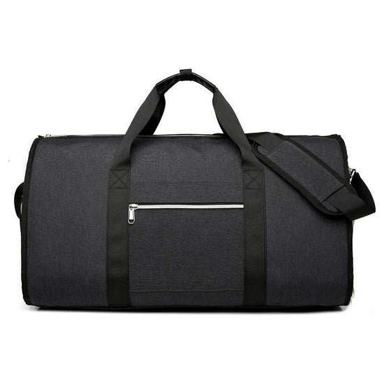 Black Multi-Functional Travel Duffel Bag with Suit Storage, Foldable Garment Bag for Business Trips