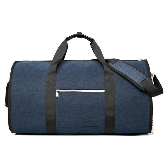 Blue Multi-Functional Travel Duffel Bag with Suit Storage, Foldable Garment Bag for Business Trips
