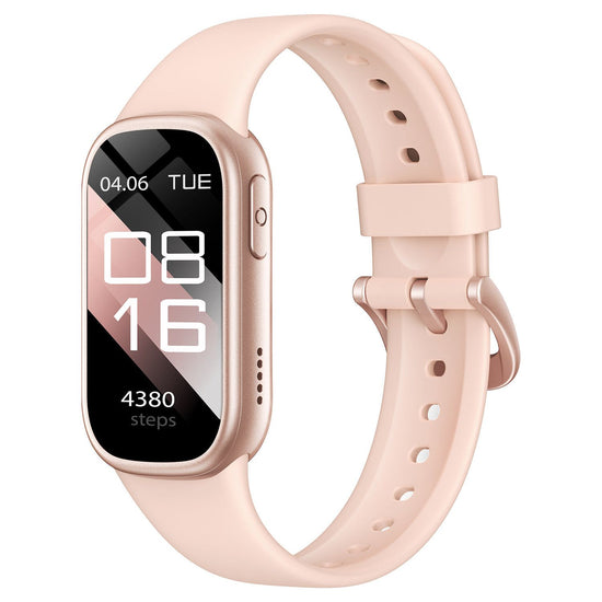 Pink Smart Fitness Tracker with Bluetooth Calling, Heart Rate, Blood Pressure, Blood Oxygen, and Sports Modes