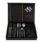 Silver Color Premium 24-Piece Stainless Steel Cutlery Set – Elegant Golden Steak Knife, Fork, and Spoon Set in Luxury Gift Box