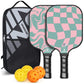 Bubble Hall Fiberglass Pickleball Paddle Set - Vibrant Design for Enhanced Gameplay