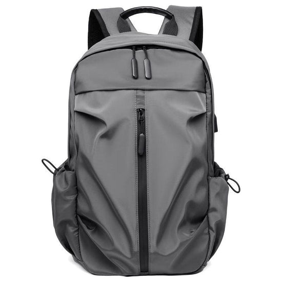 Grey Business Casual Laptop Backpack with USB Charging Port - Travel, Work, and Student Use