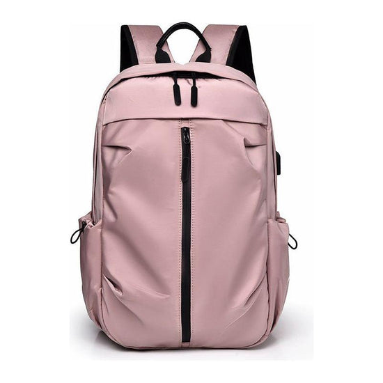 Pink Business Casual Laptop Backpack with USB Charging Port - Travel, Work, and Student Use