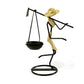 Long Golden Dress Modern Iron Art Candle Holder - Stylish Decorative Candle Stand for Living Room, Dining Room, and Study