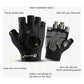 M Black Fingerless Sports Gloves - Non-Slip Silicone Palm Pads for Cycling, Weightlifting, and Fitness Training