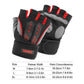 M Red Fingerless Workout Gloves with Wrist Support - Non-Slip, Breathable Gym Gloves for Weightlifting and Cycling
