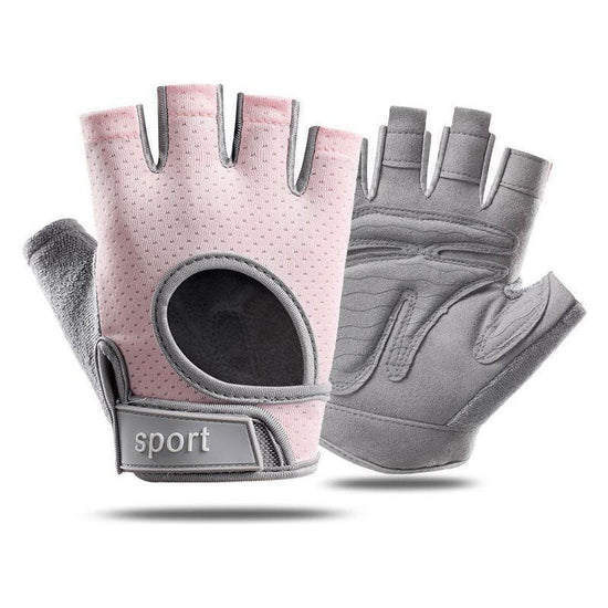 M Pink Silicone Padded Workout Gloves - Non-Slip Weightlifting Gloves for Enhanced Grip and Palm Protection