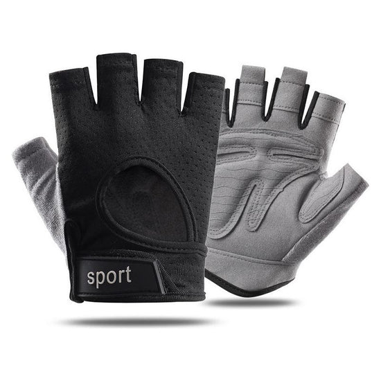 M Black Silicone Padded Workout Gloves - Non-Slip Weightlifting Gloves for Enhanced Grip and Palm Protection