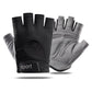 L Black Silicone Padded Workout Gloves - Non-Slip Weightlifting Gloves for Enhanced Grip and Palm Protection