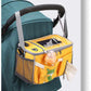 Grey Stroller Organizer Bag - Multi-Functional Baby Bag with Touchscreen Window, USB Port, and Bottle Holders