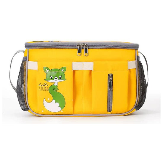 Yellow Stroller Organizer Bag - Multi-Functional Baby Bag with Touchscreen Window, USB Port, and Bottle Holders