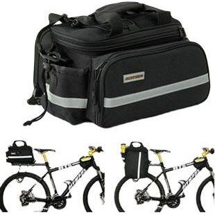 Black Insulated Bike Rear Rack Bag - Waterproof Storage Bag with Soft PE Padding for Cycling