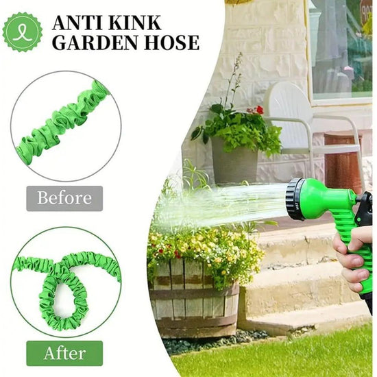 15m Anti-Kink Expandable Garden Hose - Flexible, Tangle-Free Water Hose with Adjustable Spray Nozzle