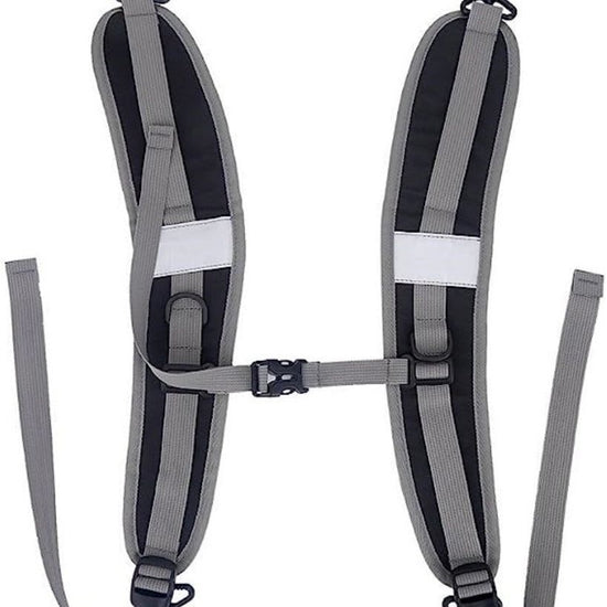 Black Adjustable Reflective Harness with Clips - Versatile Shoulder Strap for Backpacks and Outdoor Gear