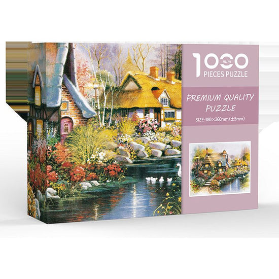 Warm Country Time DIY 1000-Piece Paper Puzzle - Creative Educational Toy for Family Fun