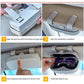 Beige Car Sun Visor Glasses Case - Protective Storage Box for Sunglasses