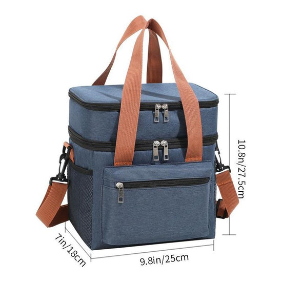 Nevy Blue Waterproof Insulated Lunch Bag - Leakproof Thermal Cooler for Food and Drinks