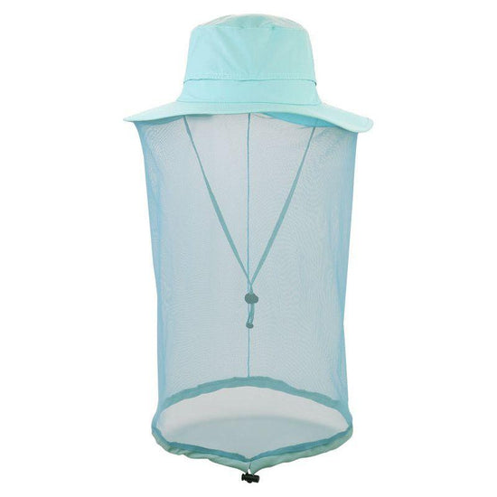 Azure Outdoor Mosquito Net Hat - Sun Protection and Insect Repellent Bucket Hat