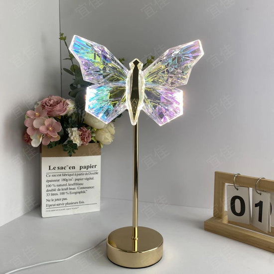 Muliticolor Butterfly LED Night Light - Creative Crystal Design for Ambient Lighting