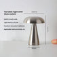 Silver Modern Mushroom Table Lamp - Minimalist Metal Design for Home and Office