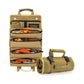 Khaki Portable Roll-Up Tool Organizer with Zippered Pockets