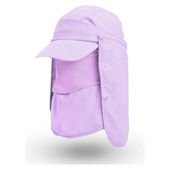 Purple UV Protection 4-in-1 Outdoor Sun Hat with Removable Flaps