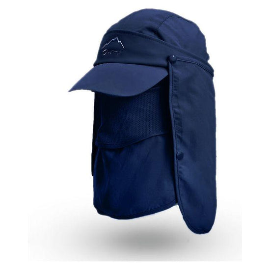 Navy Blue UV Protection 4-in-1 Outdoor Sun Hat with Removable Flaps