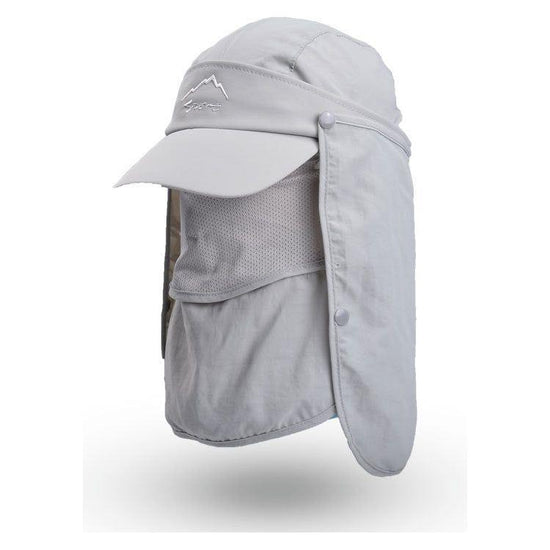 Grey UV Protection 4-in-1 Outdoor Sun Hat with Removable Flaps