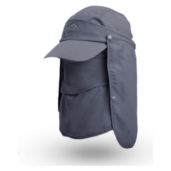 Dark Grey UV Protection 4-in-1 Outdoor Sun Hat with Removable Flaps