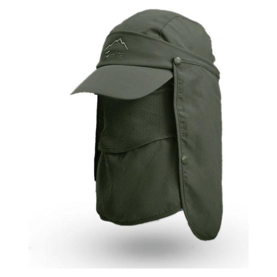 Green UV Protection 4-in-1 Outdoor Sun Hat with Removable Flaps