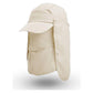 Beige UV Protection 4-in-1 Outdoor Sun Hat with Removable Flaps