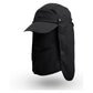 Black UV Protection 4-in-1 Outdoor Sun Hat with Removable Flaps