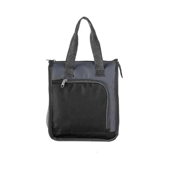 Black Portable Insulated Lunch Bag for Office, Picnic, and Grocery Use