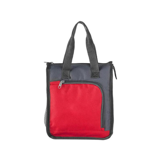 Red Portable Insulated Lunch Bag for Office, Picnic, and Grocery Use