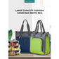 Navy Blue Portable Insulated Lunch Bag for Office, Picnic, and Grocery Use