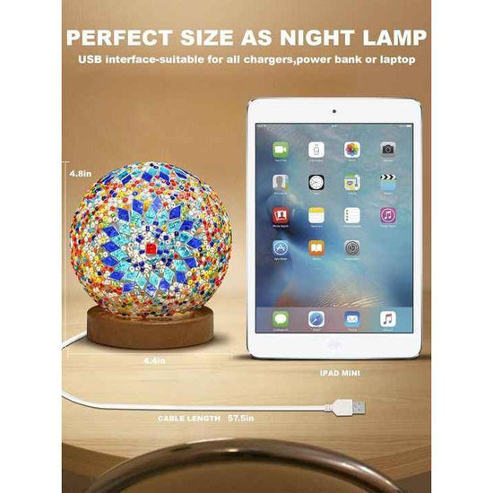Pink Handmade Mosaic Glass Lamp - Vibrant Decorative Table Light