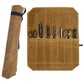 Green Durable Waxed Canvas Knife Roll Bag - Portable Chef Tool Organizer