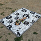 Black And White Coal Briquettes Bohemian Style Outdoor Picnic Blanket - 130*180cm Decorative Throw