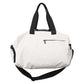White Durable PU Leather Sports Gym Bag - Waterproof, Lightweight Travel Duffle Bag with Adjustable Strap