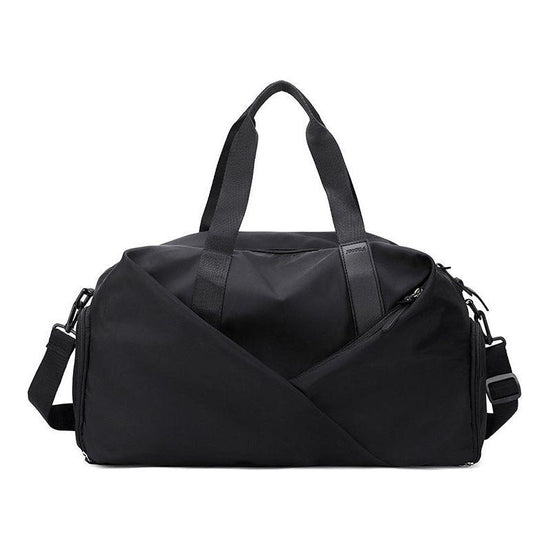 Black Stylish Gym Travel Bag with Shoe Compartment, Lightweight and Durable Design