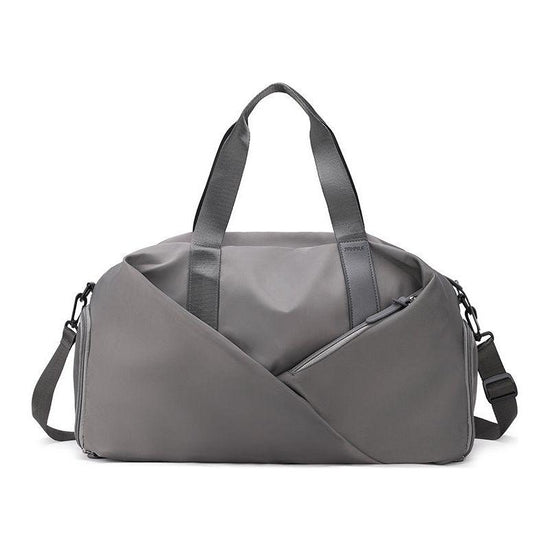Grey Stylish Gym Travel Bag with Shoe Compartment, Lightweight and Durable Design